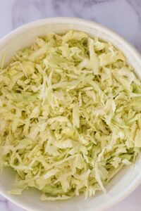 making healthy coleslaw