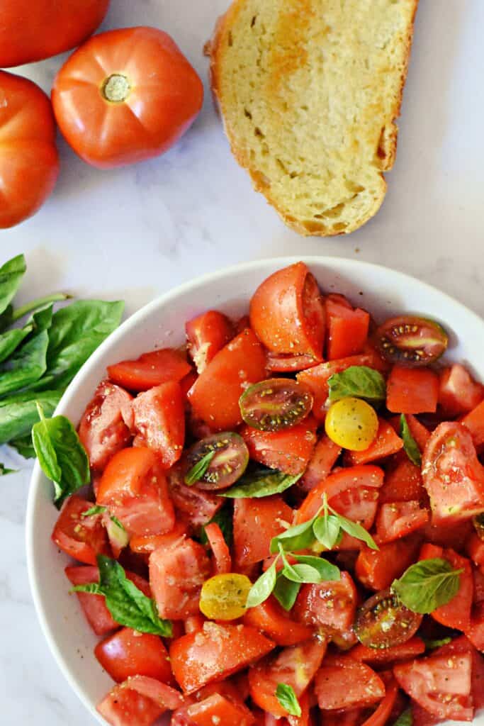 Tomato Basil Salad Vegan Elkeliving