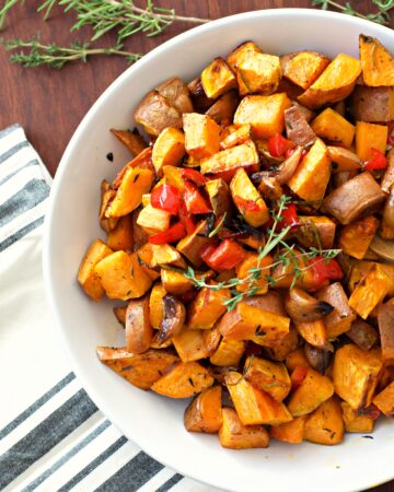 sweet potatoes with fresh herbs