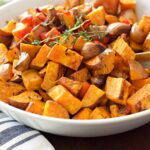 sweet potatoes with fresh herbs