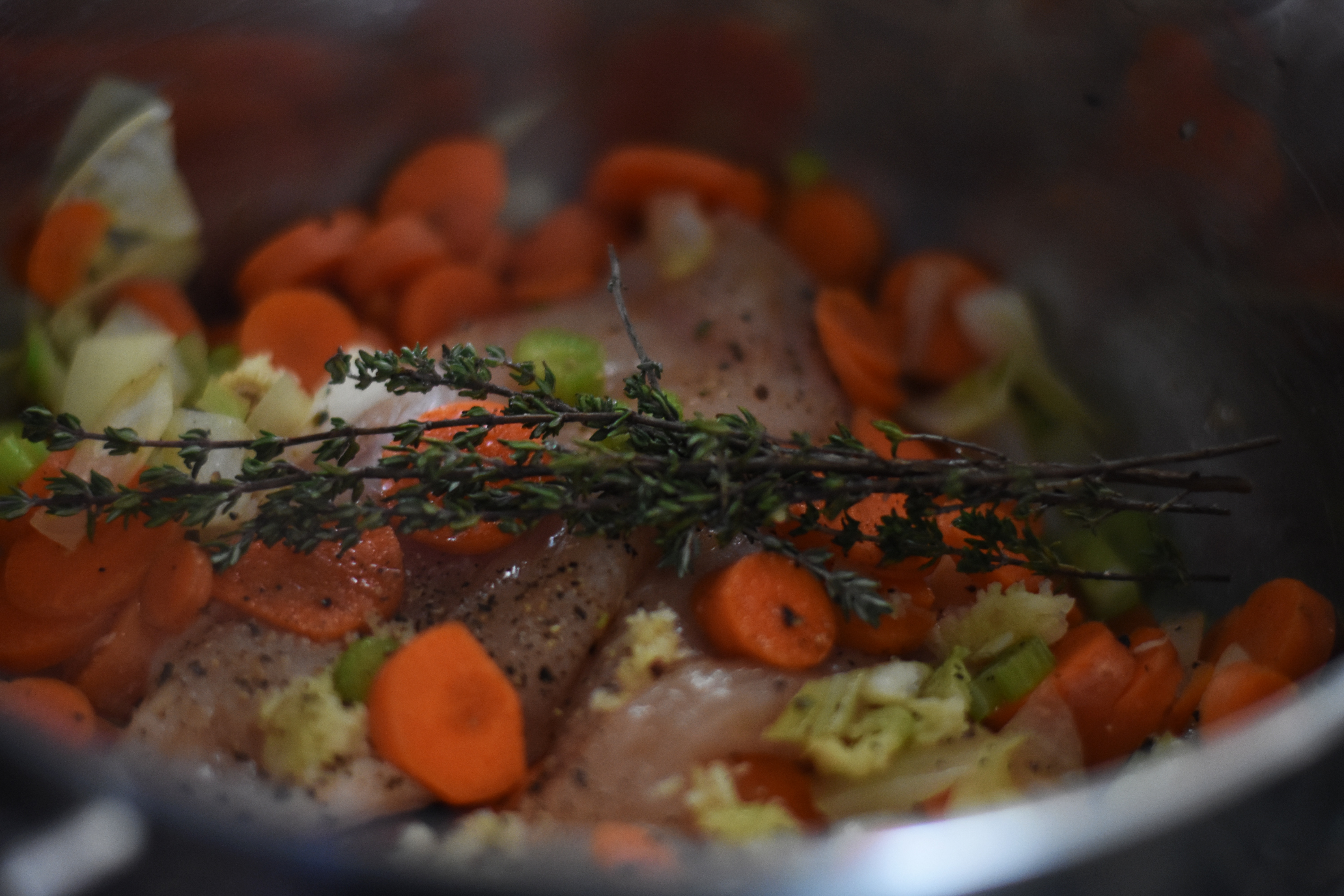 Making chicken noodle soup