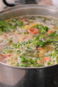 making tuscan kale soup