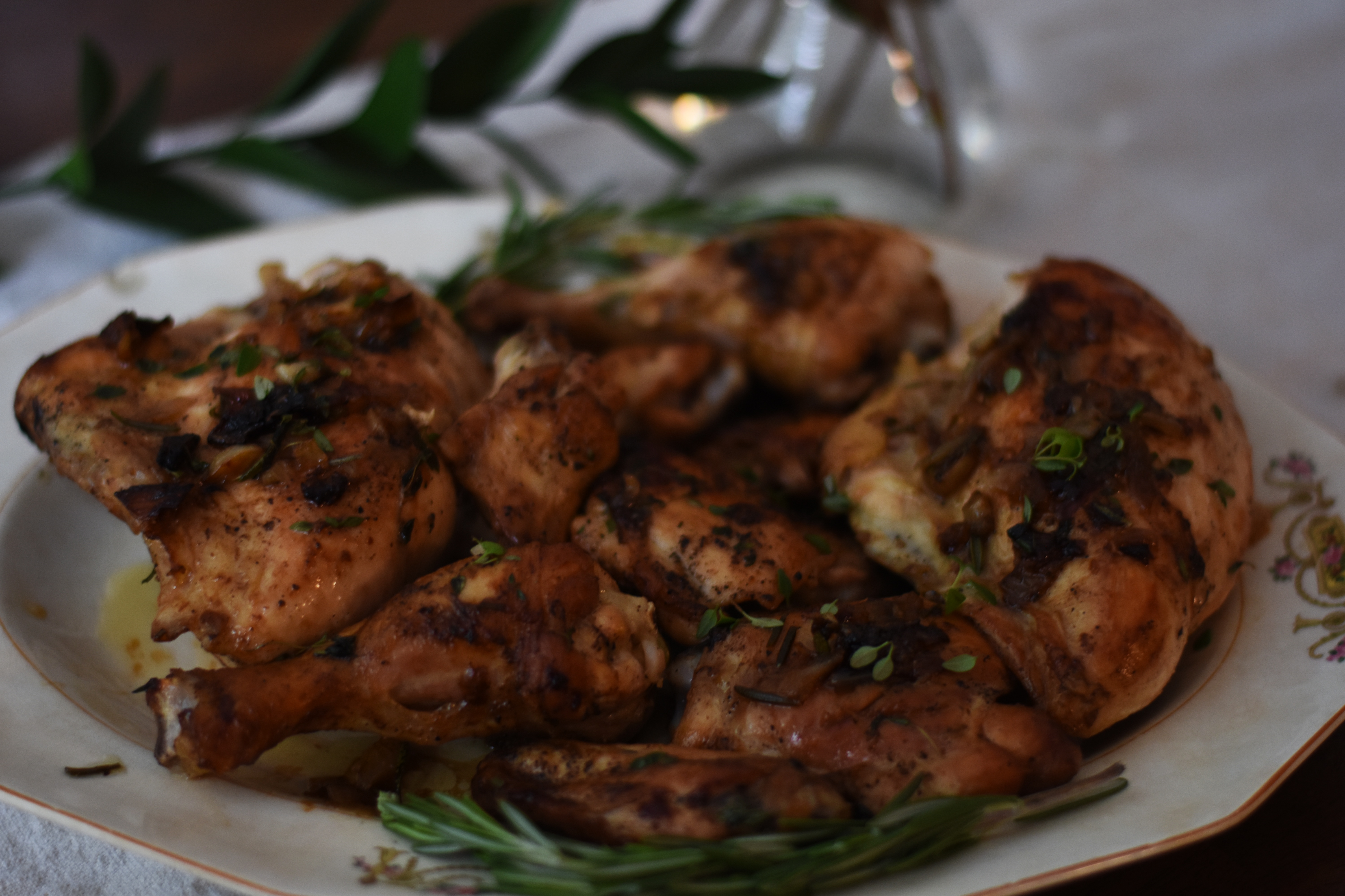 thyme and rosemary roasted chicken