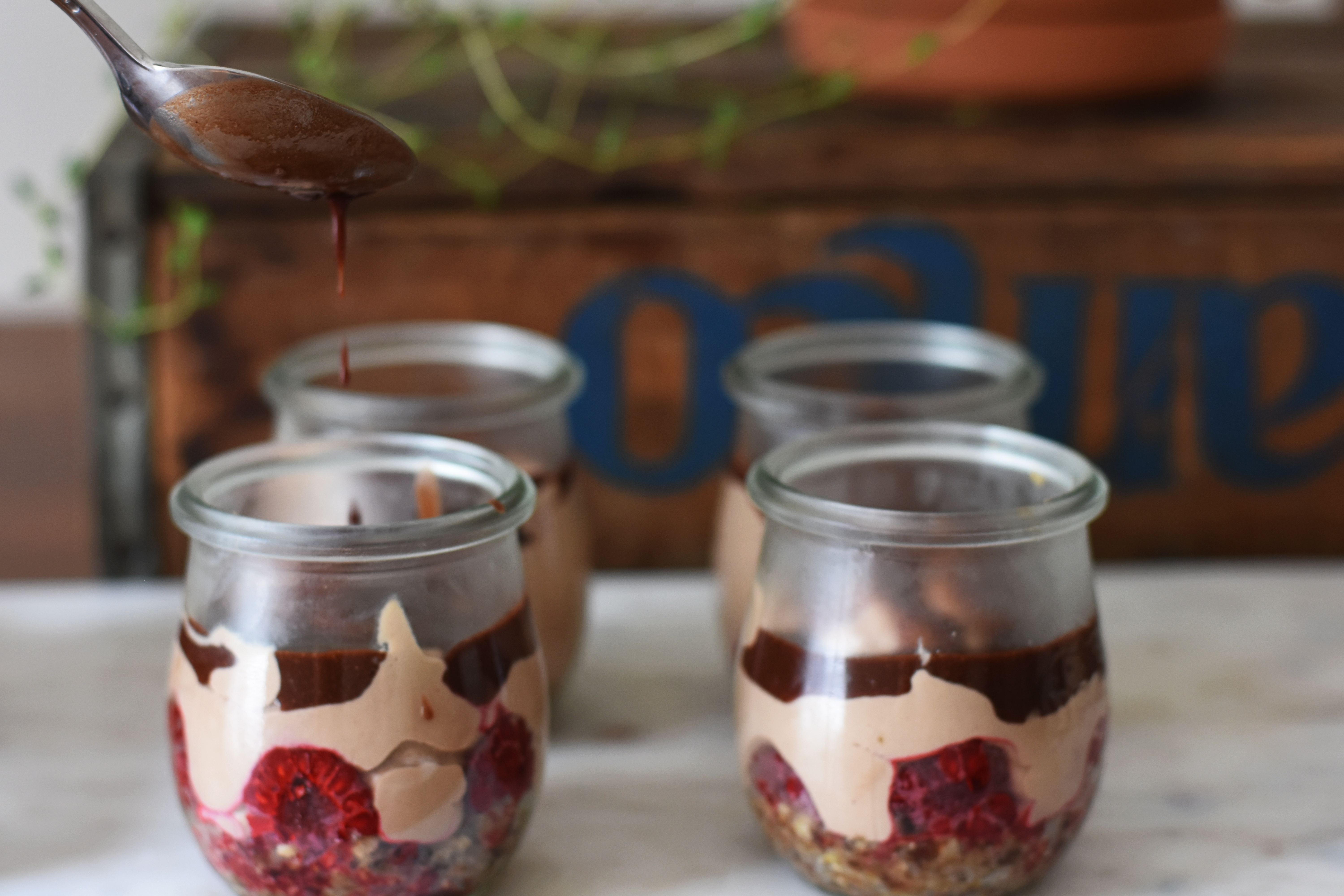 raw chocolate raspberry mousse