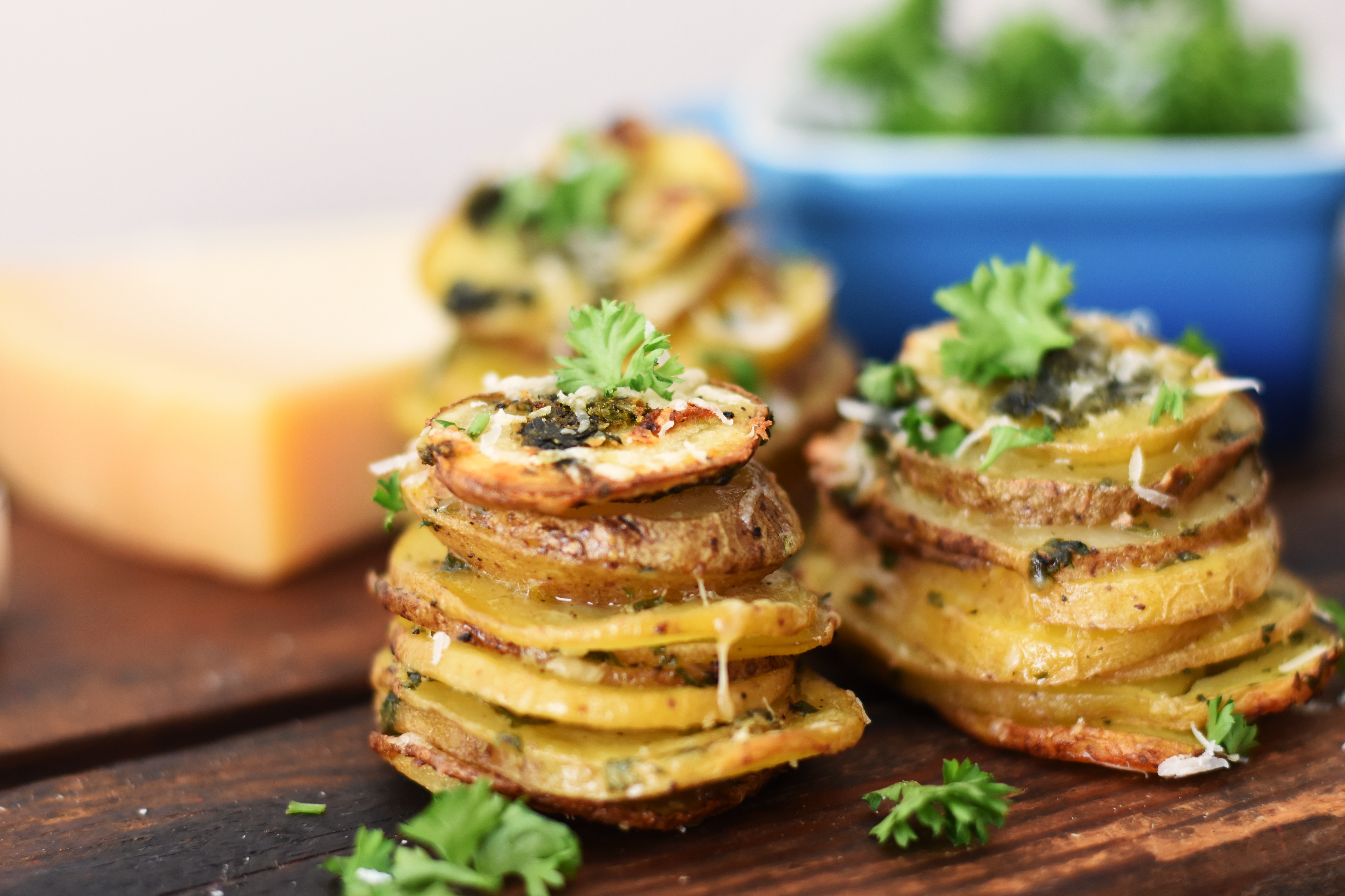 Fresh Herb & Garlic potato stacks 