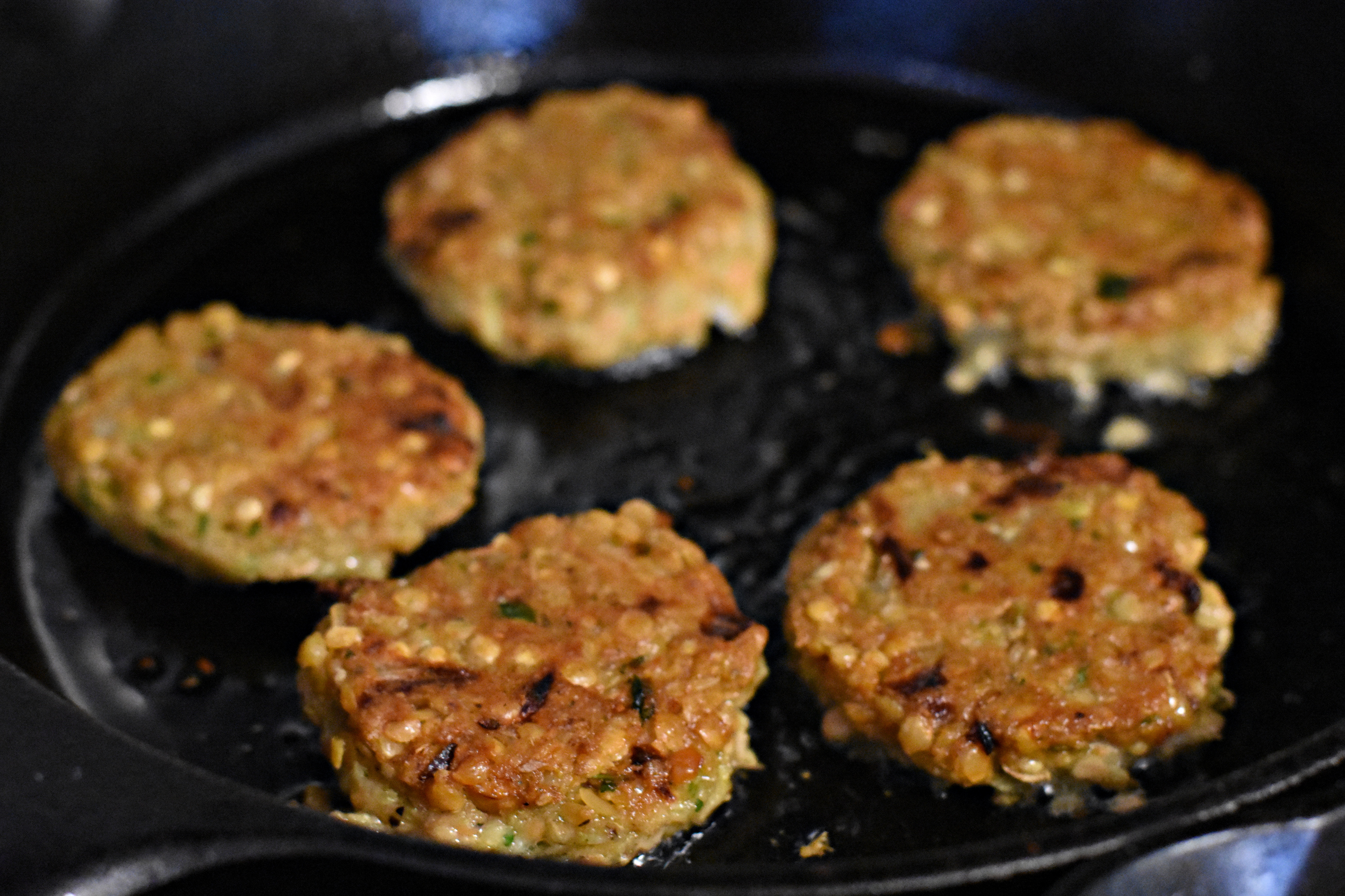 making lentil fritters