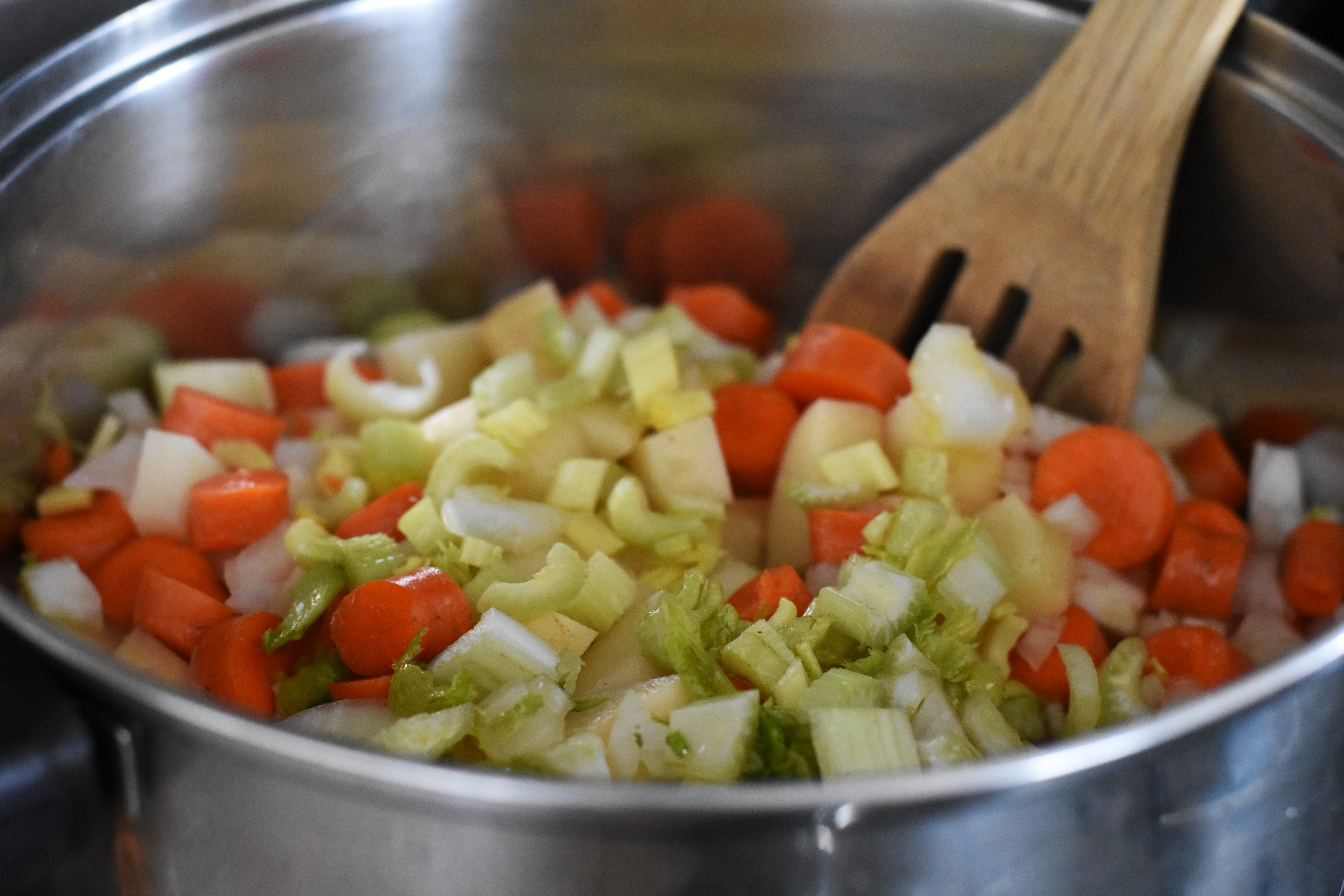 making potato soup