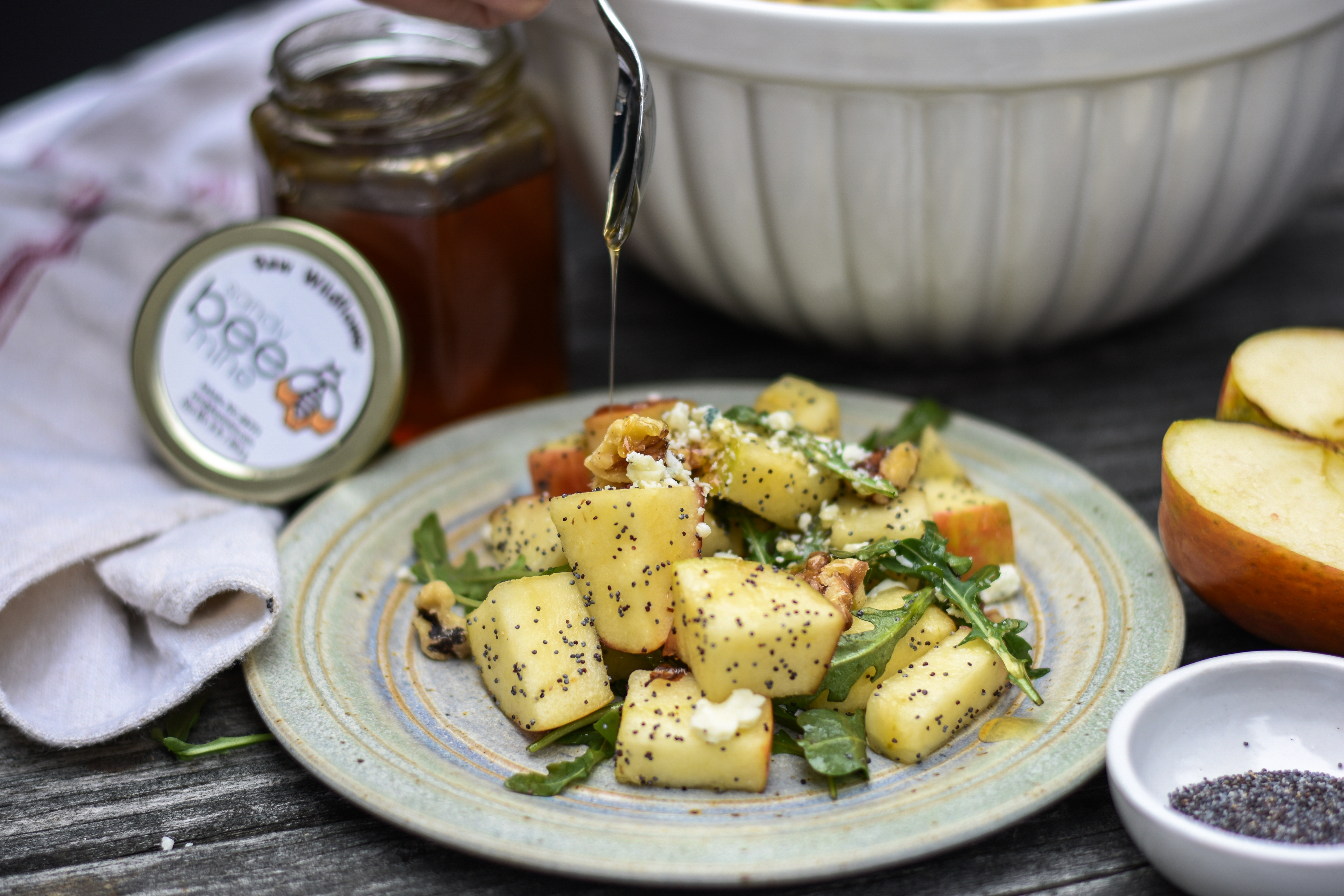 Apple & Walnut salad with Honey Poppyseed Vinaigrette 