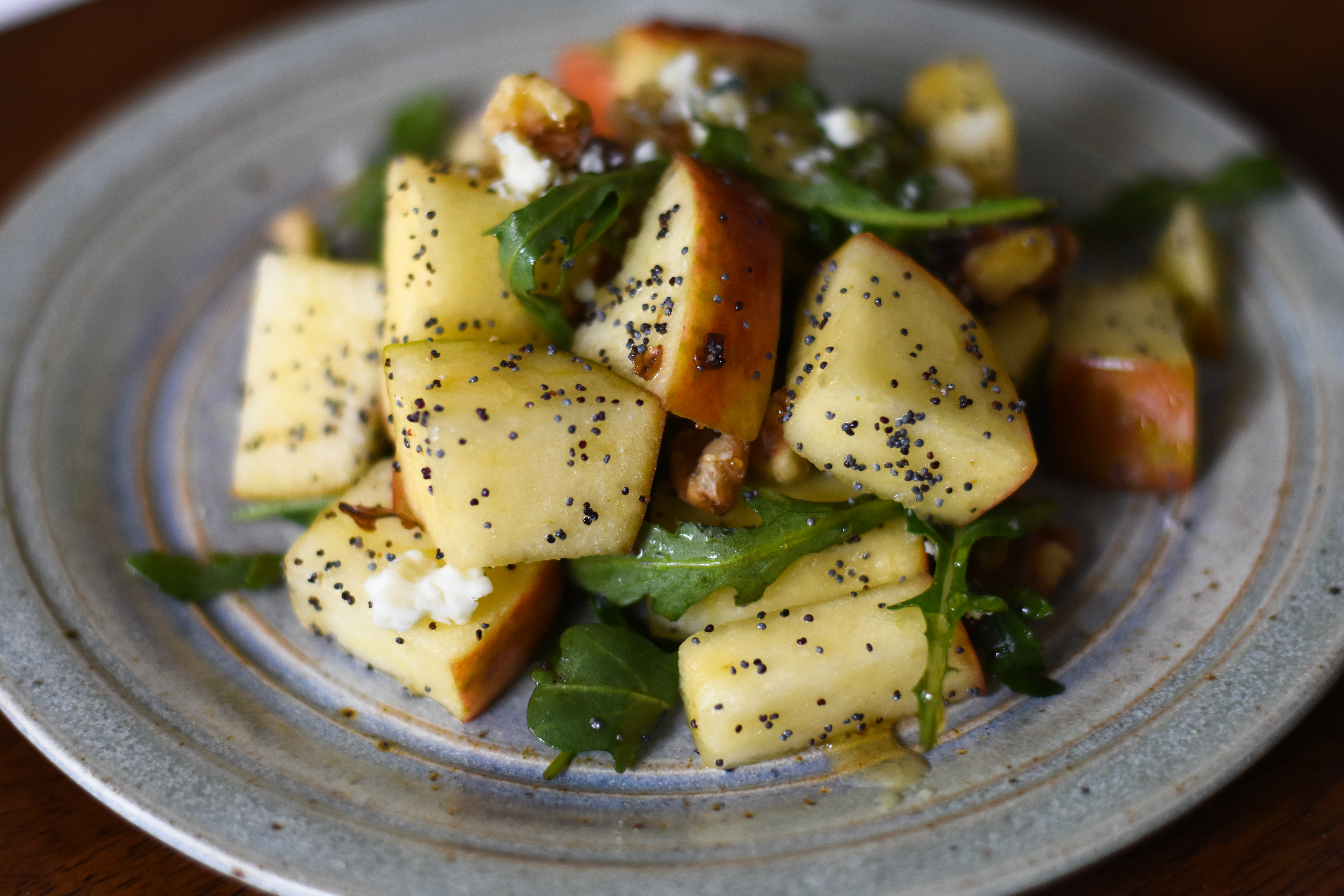 Apple & Walnut salad with Honey Poppyseed Vinaigrette 