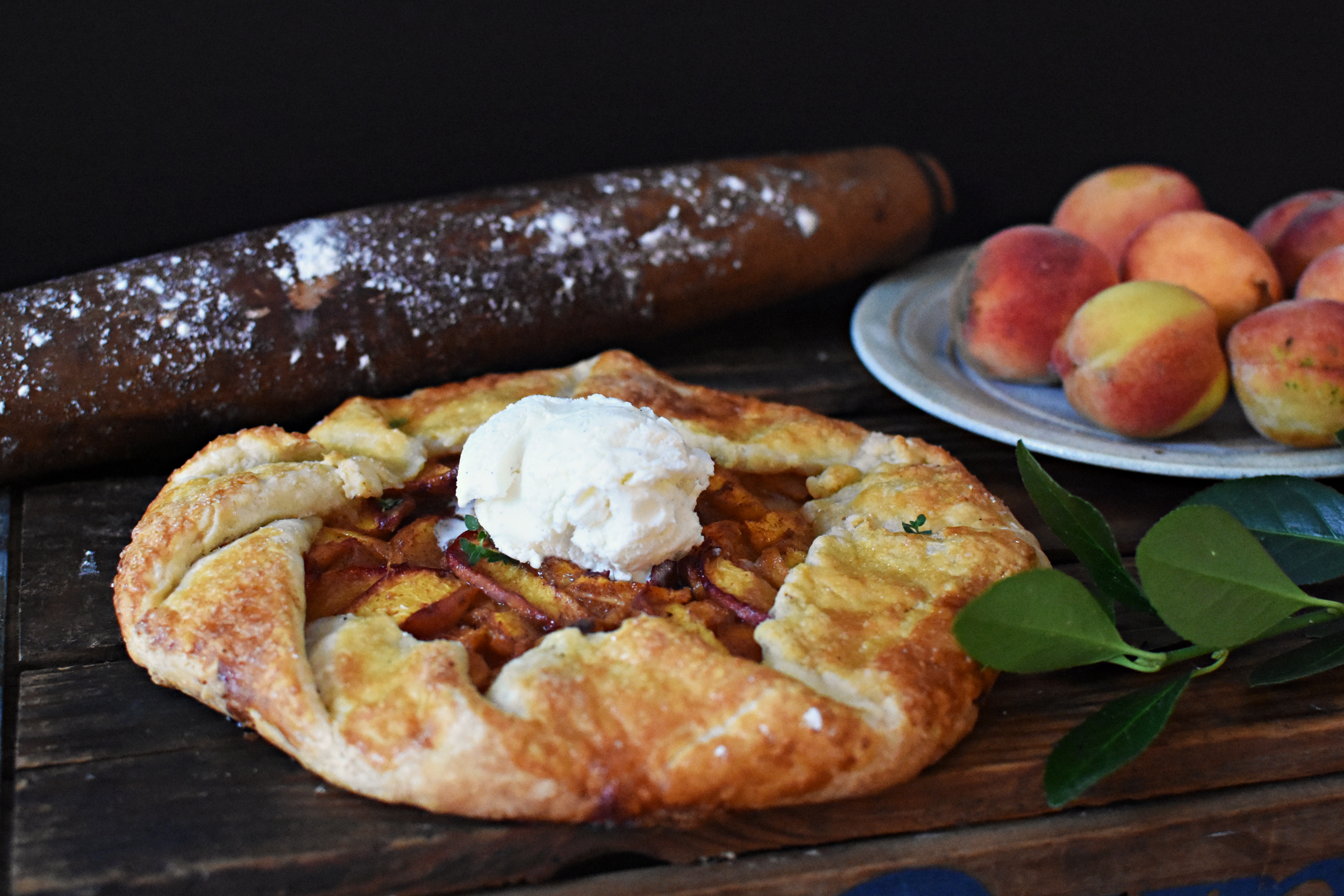 rustic peach galette