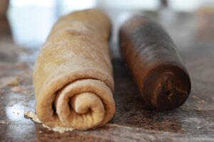 making cinnamon rolls