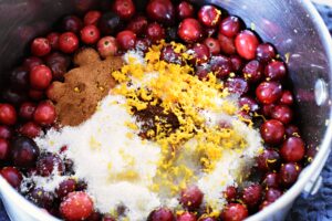 making cranberry sauce