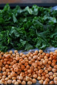 roasted kale and chickpeas 