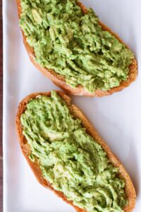 making avocado toast