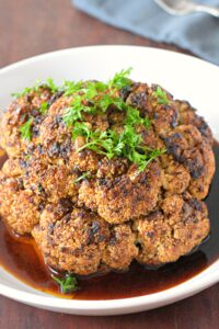 whole garlic roasted cauliflower