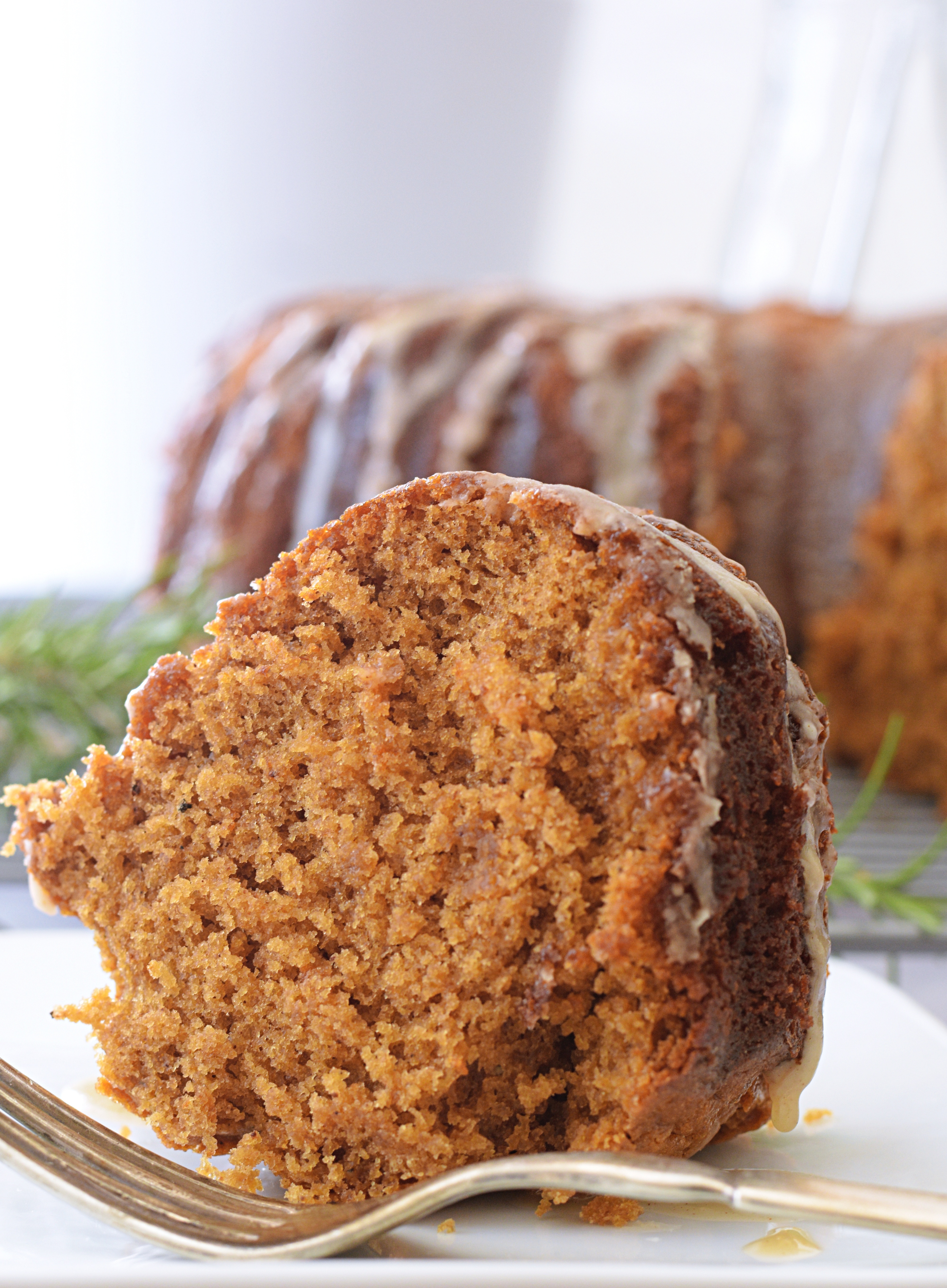 Gingerbread Bundt Cake with Maple Glaze - The Gourmet Gourmand