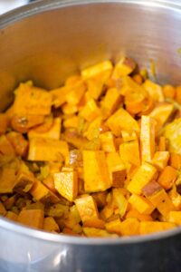 making sweet potato stew