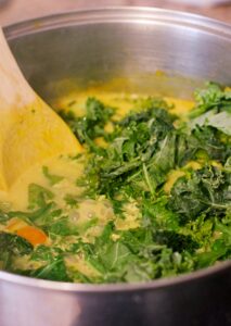 making sweet potato stew