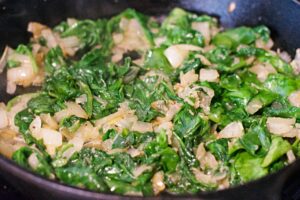 Spinach and onion sautéed 