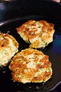 Making zucchini fritters