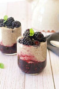 whipped blackberry chia pudding