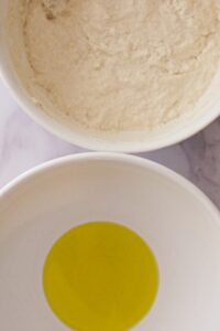 making focaccia bread