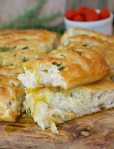 no-knead herbed focaccia