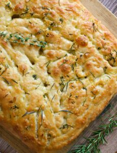 no-knead herbed focaccia