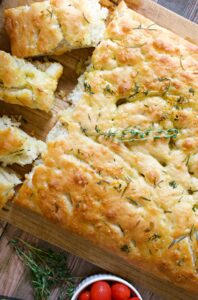 no-knead herbed focaccia