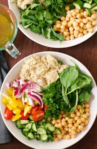 making quinoa salad