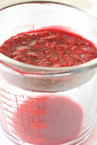Separating raspberry puree