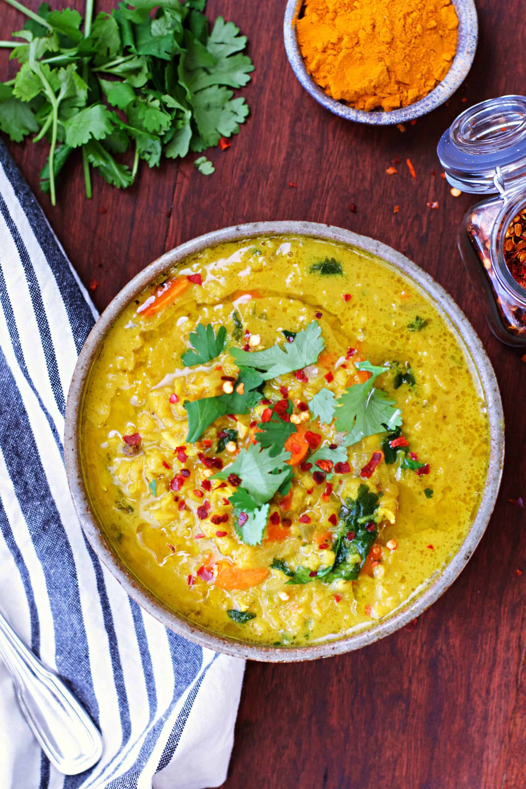 coconut curry lentil soup
